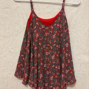 Mimi Chica Red and Orange Asymmetrical Sleeveless Camisole